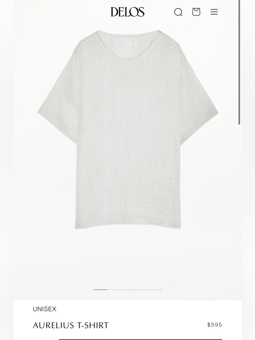 DELOS Aurelius T-Shirt in White NWT Size Small.